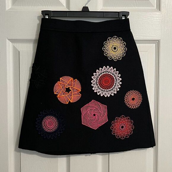 MSGM Spirograph Embroidered Mini Skirt Size US 2 EU 38 - Picture 2 of 6